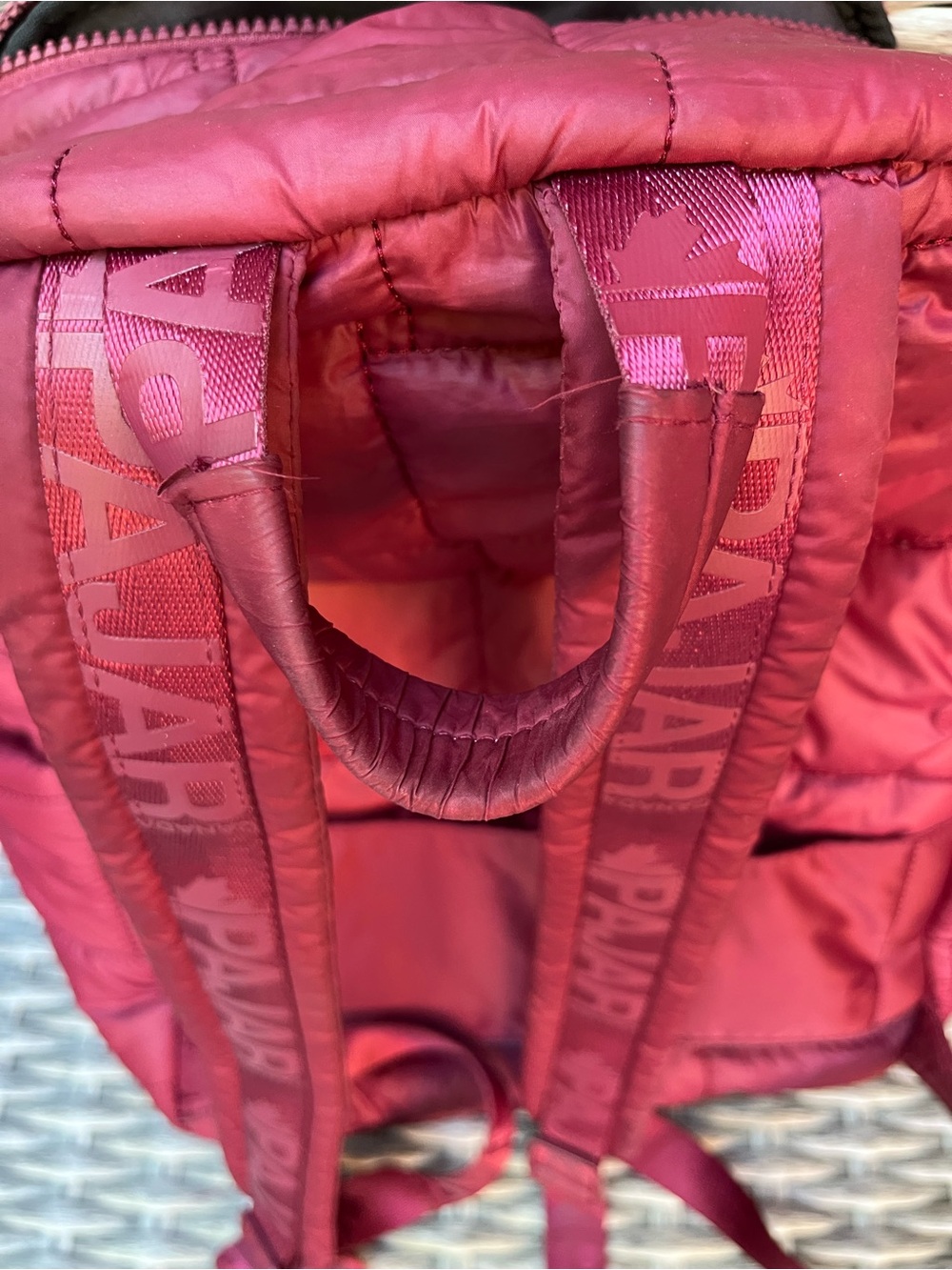 Pajar Quilted Burgundy Backpack - Picture 11 of 13